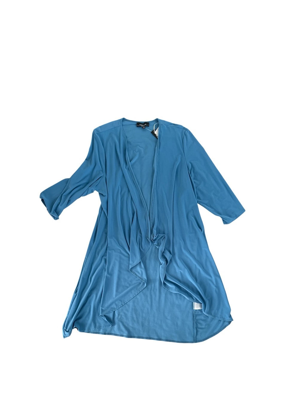 R&M Richards Teal-Blue Open-Front Lightweight Cardigan